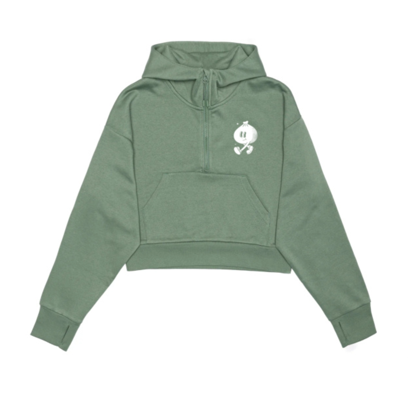 Bao Bao Cropped Hoodie - Sage Green