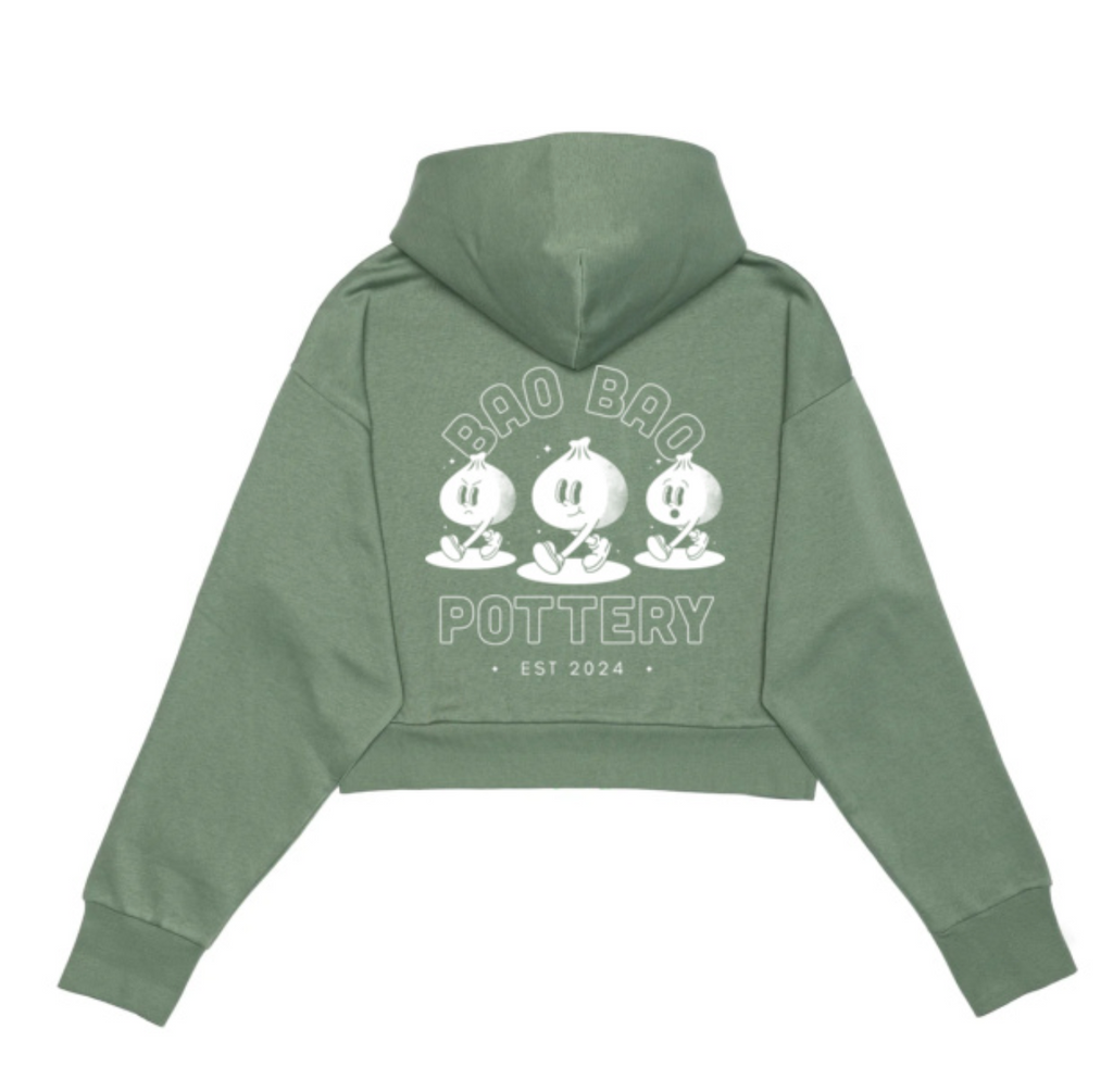 Bao Bao Cropped Hoodie - Sage Green