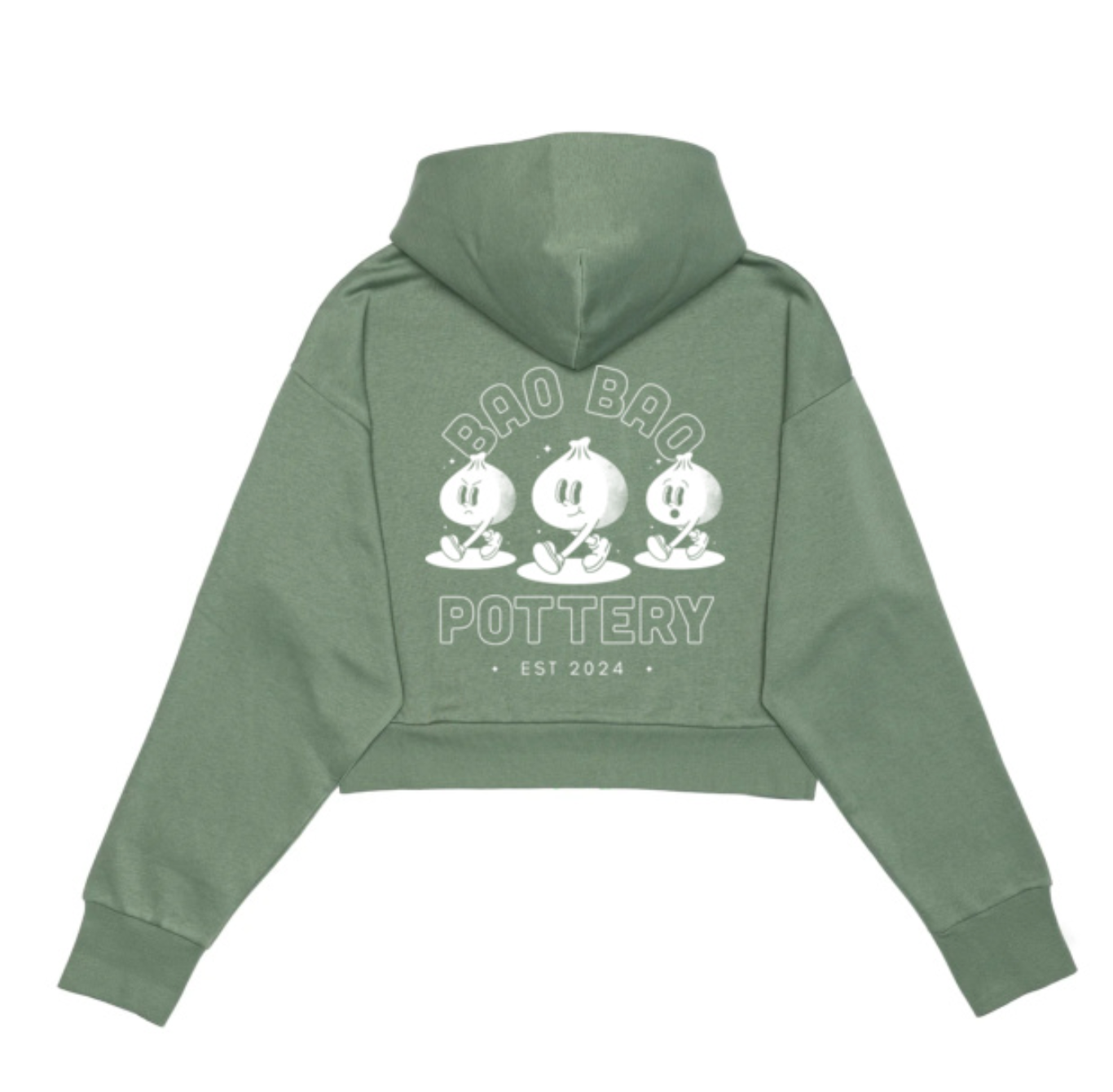 Bao Bao Cropped Hoodie - Sage Green