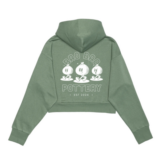 Bao Bao Cropped Hoodie - Sage Green